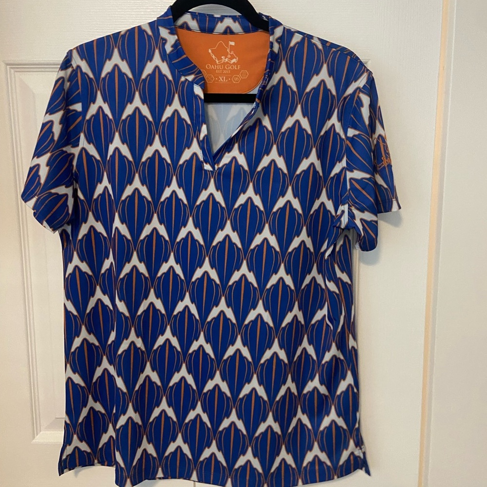 Women's OGA Blue and White Golf Polo Shirt